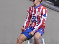 In Madrid, Spain, on November 3, Giuliano Simeone of Atletico de Madrid celebrates a goal during the La Liga 2024/25 match between Atletico...