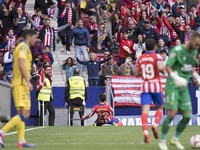 In Madrid, Spain, on November 3, Giuliano Simeone of Atletico de Madrid celebrates a goal during the La Liga 2024/25 match between Atletico...