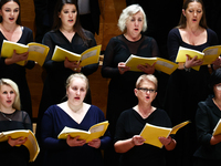 Singers perform during Eufonie Fesrival at the ICE Congress Center in Krakow, Poland on November 2, 2024. (