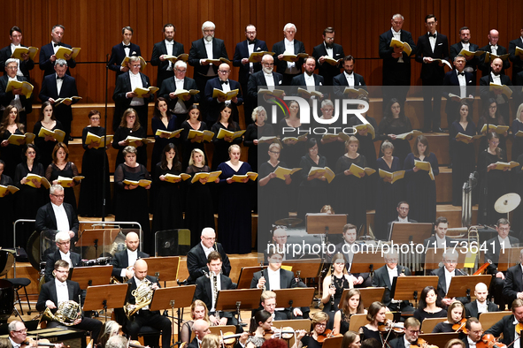 Musicians perform during Eufonie Festival at the ICE Congress Center in Krakow, Poland on November 2, 2024. 