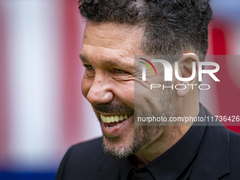 Diego Pablo Simeone, head coach of Atletico de Madrid, smiles during the La Liga EA Sports 2024/25 football match between Atletico de Madrid...