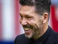 Diego Pablo Simeone, head coach of Atletico de Madrid, smiles during the La Liga EA Sports 2024/25 football match between Atletico de Madrid...