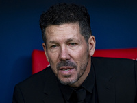 Diego Pablo Simeone, head coach of Atletico de Madrid, sits on the bench during the La Liga EA Sports 2024/25 football match between Atletic...