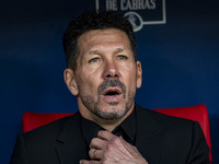 Diego Pablo Simeone, head coach of Atletico de Madrid, sits on the bench during the La Liga EA Sports 2024/25 football match between Atletic...