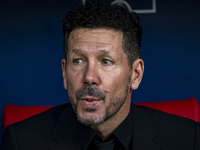 Diego Pablo Simeone, head coach of Atletico de Madrid, sits on the bench during the La Liga EA Sports 2024/25 football match between Atletic...