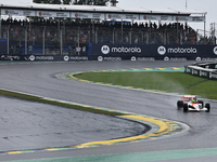 Lewis Hamilton pays tribute to Ayrton Senna during the Formula 1 Lenovo Grande Premio De Sao Paulo 2024 in Sao Paulo, Brazil, on November 3,...