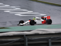 Lewis Hamilton pays tribute to Ayrton Senna during the Formula 1 Lenovo Grande Premio De Sao Paulo 2024 in Sao Paulo, Brazil, on November 3,...