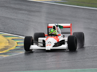 Lewis Hamilton pays tribute to Ayrton Senna during the Formula 1 Lenovo Grande Premio De Sao Paulo 2024 in Sao Paulo, Brazil, on November 3,...