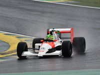 Lewis Hamilton pays tribute to Ayrton Senna during the Formula 1 Lenovo Grande Premio De Sao Paulo 2024 in Sao Paulo, Brazil, on November 3,...