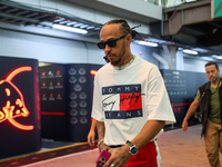 Lewis Hamilton pays tribute to Ayrton Senna during the Formula 1 Lenovo Grande Premio De Sao Paulo 2024 in Sao Paulo, Brazil, on November 3,...