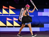 RIYADH, SAUDI ARABIA - NOVEMBER 03: Iga Swiatek of Poland arrives ahead of her match against Barbora Krejcikovas of Czech Republic on day 2...