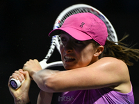 RIYADH, SAUDI ARABIA - NOVEMBER 03: Iga Swiatek of Poland during her match against Barbora Krejcikovas of Czech Republic on day 2 of the 202...