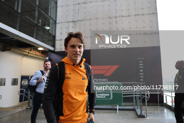 Oscar Piastri of Australia drives the (81) McLaren F1 Team MCL38 Mercedes during the Formula 1 Lenovo Grande Premio De Sao Paulo 2024 in Sao...