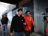 Charles Leclerc and Carlos Sainz Jr. participate in the Formula 1 Lenovo Grande Premio De Sao Paulo 2024 in Sao Paulo, Brazil, on November 3...