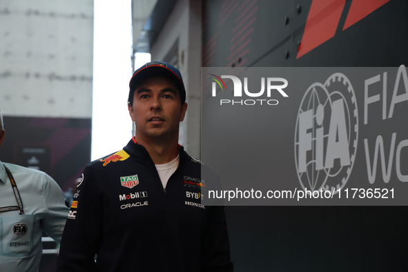 Sergio Perez of Mexico drives the (11) Oracle Red Bull Racing RB20 Honda RBPT during the Formula 1 Lenovo Grande Premio De Sao Paulo 2024 in...