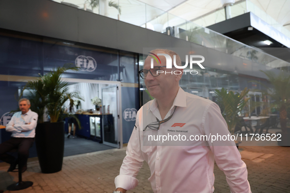 Stefano Domenicali is the F1 CEO during the Formula 1 Lenovo Grande Premio De Sao Paulo 2024 in Sao Paulo, Brazil, on November 3, 2024. 