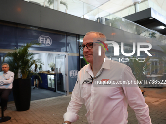 Stefano Domenicali is the F1 CEO during the Formula 1 Lenovo Grande Premio De Sao Paulo 2024 in Sao Paulo, Brazil, on November 3, 2024. (