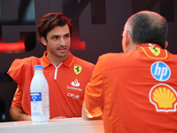 Carlos Sainz Jr. of Spain drives the (55) Scuderia Ferrari SF-24 Ferrari during the Formula 1 Lenovo Grande Premio De Sao Paulo 2024 in Sao...