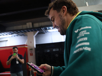 Fernando Alonso of Spain drives the (14) Aston Martin Aramco Cognizant F1 Team AMR24 Mercedes during the Formula 1 Lenovo Grande Premio De S...