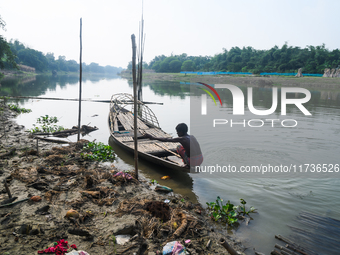 The Jalangi River is almost devoid of fish due to pollution. Casting a net for fish in the river often results in garbage instead of fish. T...