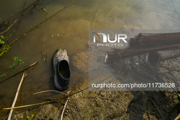 Jalangi River Is Almost Devoid Of Fish Due To Pollution. Casting A Net For Fish In A River Often Results In Garbage Arriving Instead Of Fish...