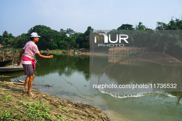 Jalangi River Is Almost Devoid Of Fish Due To Pollution. Casting A Net For Fish In A River Often Results In Garbage Arriving Instead Of Fish...