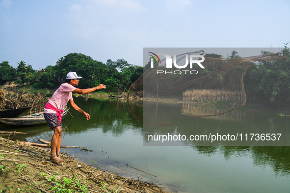 Jalangi River Is Almost Devoid Of Fish Due To Pollution. Casting A Net For Fish In A River Often Results In Garbage Arriving Instead Of Fish...