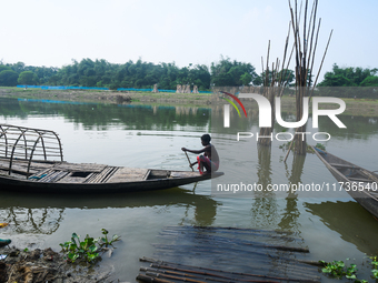 Jalangi River Is Almost Devoid Of Fish Due To Pollution. Casting A Net For Fish In A River Often Results In Garbage Arriving Instead Of Fish...