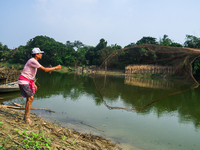 Jalangi River Is Almost Devoid Of Fish Due To Pollution. Casting A Net For Fish In A River Often Results In Garbage Arriving Instead Of Fish...