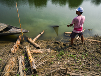 Jalangi River Is Almost Devoid Of Fish Due To Pollution. Casting A Net For Fish In A River Often Results In Garbage Arriving Instead Of Fish...