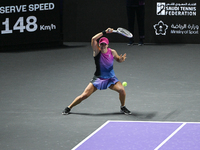 RIYADH, SAUDI ARABIA - NOVEMBER 03: Iga Swiatek of Poland during her match against Barbora Krejcikovas of Czech Republic on day 2 of the 202...