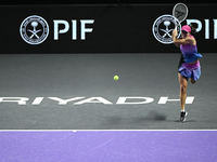 RIYADH, SAUDI ARABIA - NOVEMBER 03: Iga Swiatek of Poland during her match against Barbora Krejcikovas of Czech Republic on day 2 of the 202...