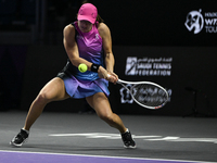 RIYADH, SAUDI ARABIA - NOVEMBER 03: Iga Swiatek of Poland during her match against Barbora Krejcikovas of Czech Republic on day 2 of the 202...