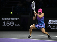 RIYADH, SAUDI ARABIA - NOVEMBER 03: Iga Swiatek of Poland during her match against Barbora Krejcikovas of Czech Republic on day 2 of the 202...