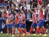 Alexander Sorloth of Atletico de Madrid celebrates a goal during the La Liga 2024/25 match between Atletico de Madrid and Las Palmas at Riya...