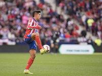 Giuliano Simeone of Atletico de Madrid controls the ball during the La Liga 2024/25 match between Atletico de Madrid and Las Palmas at Riyad...