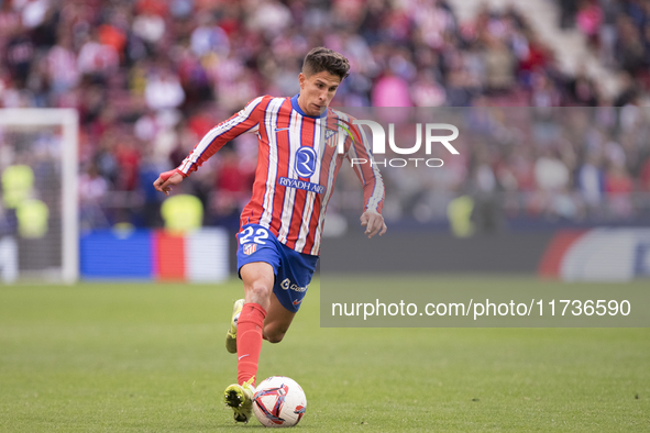 Giuliano Simeone of Atletico de Madrid is in action during the La Liga 2024/25 match between Atletico de Madrid and Las Palmas at Riyadh Air...