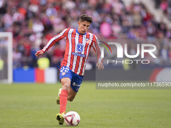 Giuliano Simeone of Atletico de Madrid is in action during the La Liga 2024/25 match between Atletico de Madrid and Las Palmas at Riyadh Air...