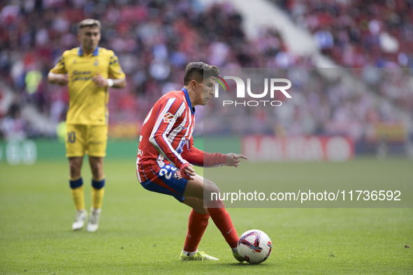 Giuliano Simeone of Atletico de Madrid is in action during the La Liga 2024/25 match between Atletico de Madrid and Las Palmas at Riyadh Air...