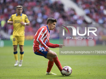 Giuliano Simeone of Atletico de Madrid is in action during the La Liga 2024/25 match between Atletico de Madrid and Las Palmas at Riyadh Air...