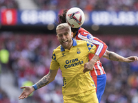 Oliver McBurnie of Las Palmas is in action during the La Liga 2024/25 match between Atletico de Madrid and Las Palmas at Riyadh Air Metropol...