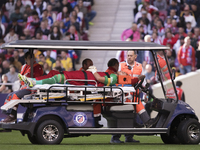 Jasper Cillessen of Las Palmas is injured during the La Liga 2024/25 match between Atletico de Madrid and Las Palmas at Riyadh Air Metropoli...