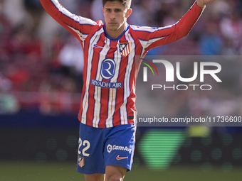 Giuliano Simeone of Atletico de Madrid participates in the La Liga 2024/25 match between Atletico de Madrid and Las Palmas at Riyadh Air Met...