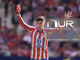 Giuliano Simeone of Atletico de Madrid participates in the La Liga 2024/25 match between Atletico de Madrid and Las Palmas at Riyadh Air Met...