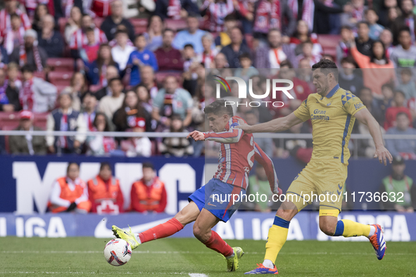 Giuliano Simeone of Atletico de Madrid scores a goal during the La Liga 2024/25 match between Atletico de Madrid and Las Palmas at Riyadh Ai...