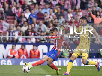 Giuliano Simeone of Atletico de Madrid scores a goal during the La Liga 2024/25 match between Atletico de Madrid and Las Palmas at Riyadh Ai...