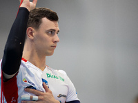 Mateusz Nowowisiak participates in a match of the PLUS Liga between Stal Nysa and ZAKSA Kedzierzyn Kozle in Nysa, Poland, on November 3, 202...