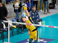 Jakub Olejniczak participates in a PLUS Liga match between Stal Nysa and ZAKSA Kedzierzyn Kozle in Nysa, Poland, on November 3, 2024. (