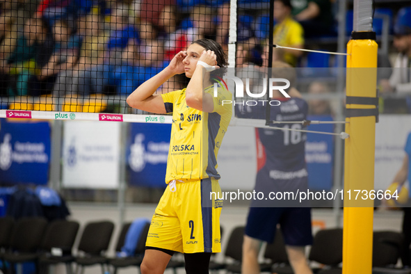 Kellian Motta Paes participates in a match of the PLUS Liga between Stal Nysa and ZAKSA Kedzierzyn Kozle in Nysa, Poland, on November 3, 202...