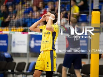 Kellian Motta Paes participates in a match of the PLUS Liga between Stal Nysa and ZAKSA Kedzierzyn Kozle in Nysa, Poland, on November 3, 202...